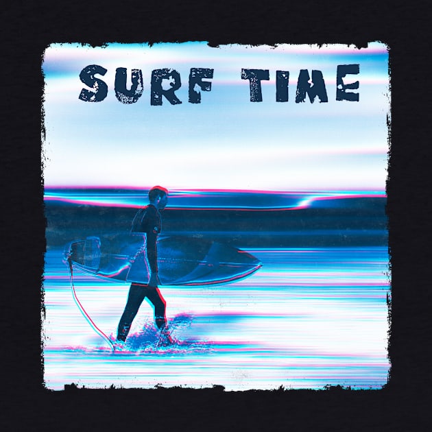 Surf Time - Surfer and Surf Board by DyrkWyst